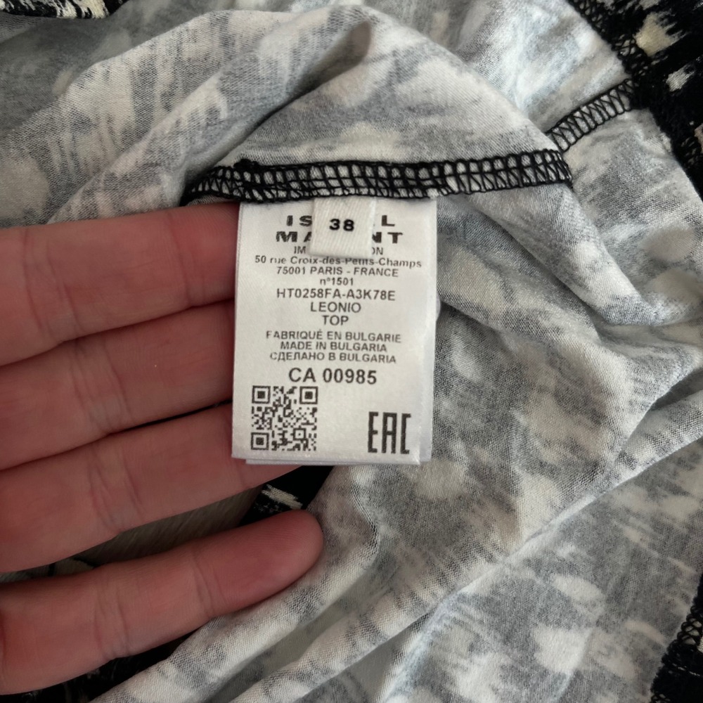 NWT Isabel Marant Leonio Top Sz 6 Black White Open Back Long Sleeve French Sexy - Picture 14 of 16